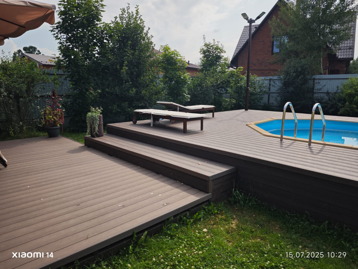 Настил у бассейна, д. Крекшино